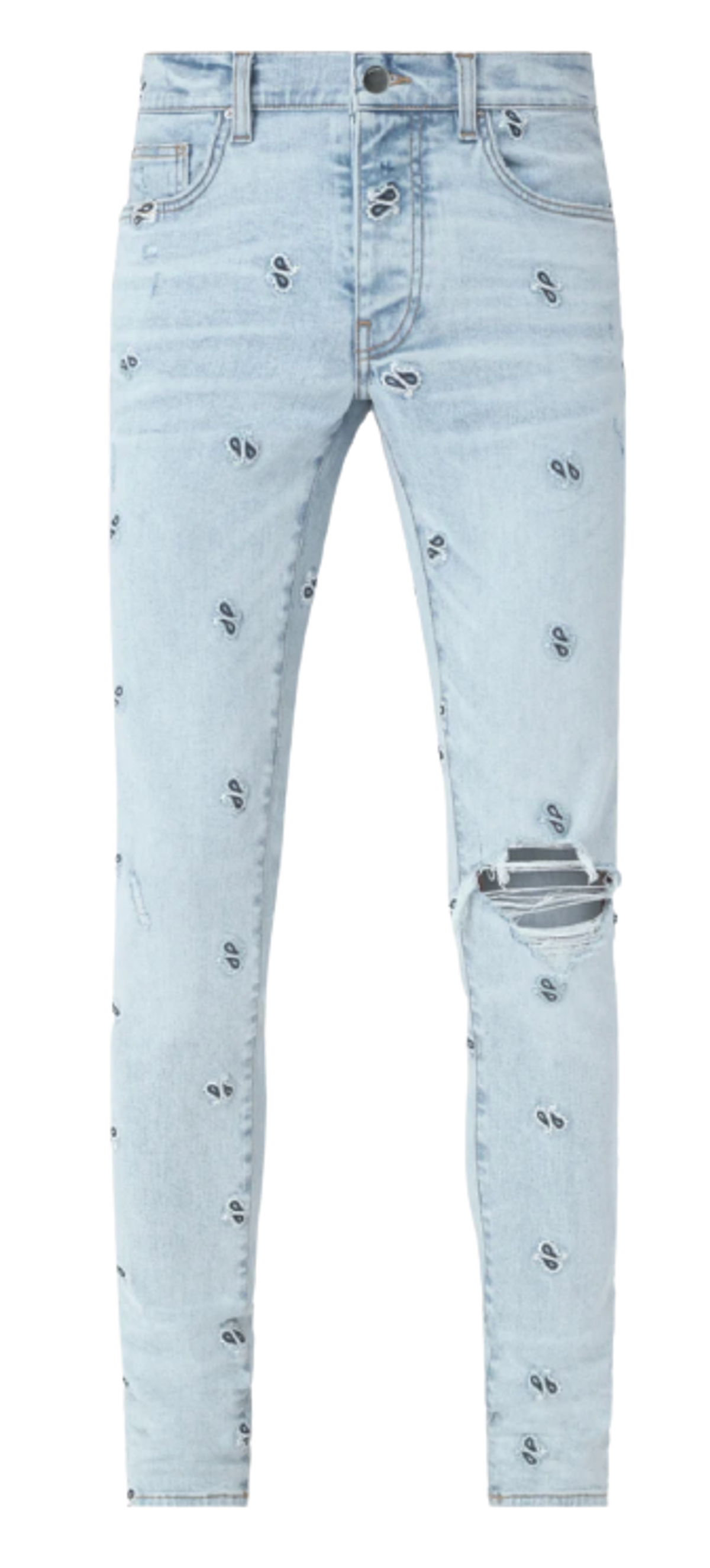 Amiri Embroidered Paisley Light Vintage Jeans