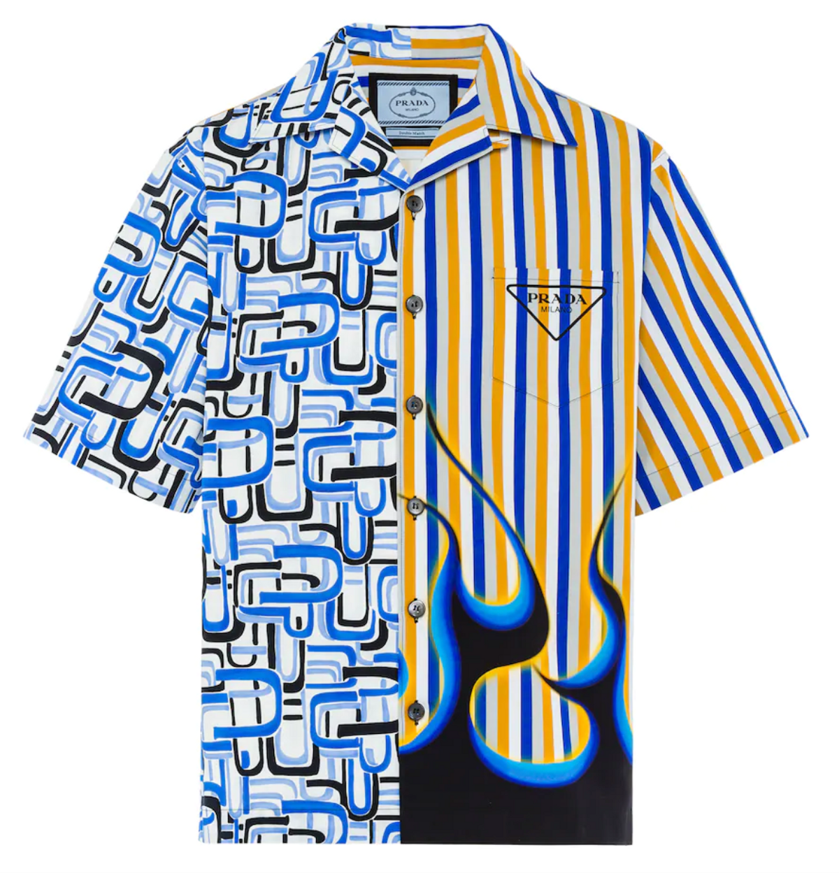 Prada Light Blue Double Match Heavy Cotton Shirt