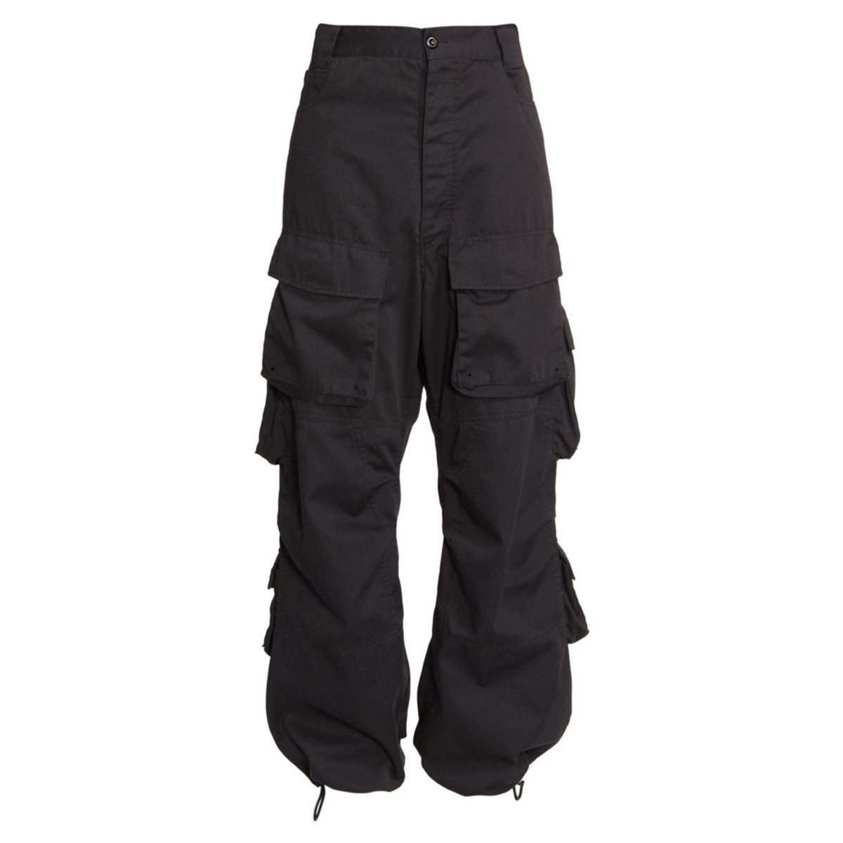 Balenciaga Cotton Gabardine Black Cargo Pants