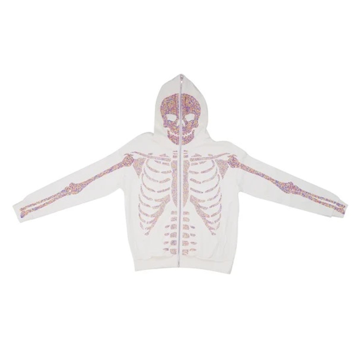 Klan Life Skeleton Rainbow Rhinestone Hoodie