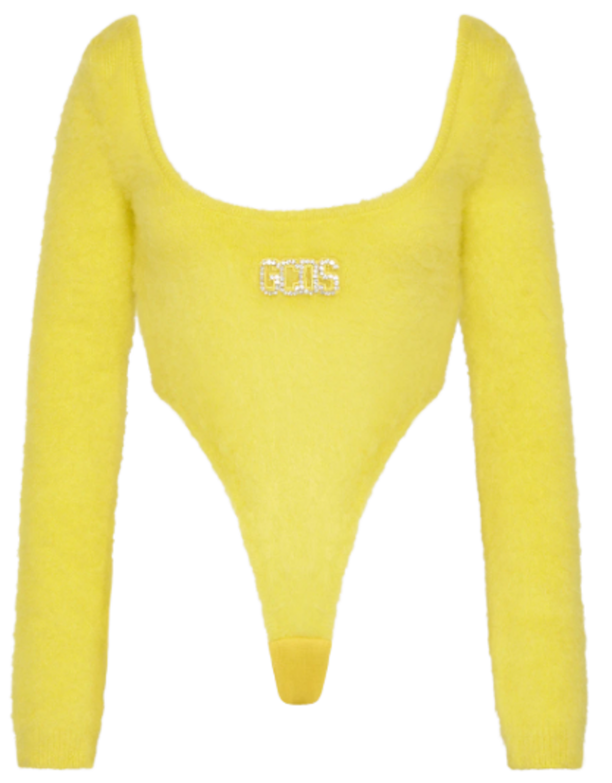 GCDS Tweety Mohair Yellow Bodysuit Sweater