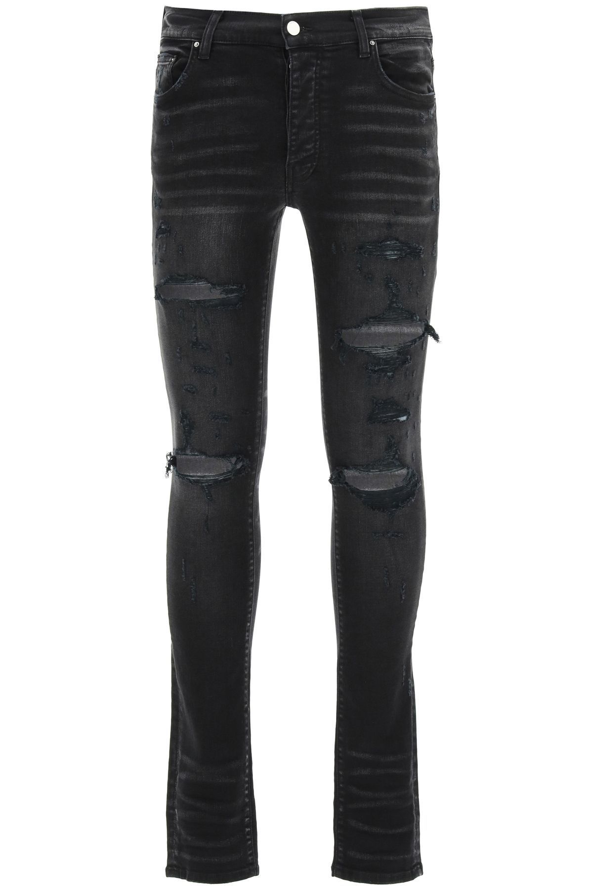Amiri Washed-effect Skinny Jeans In Aged Black