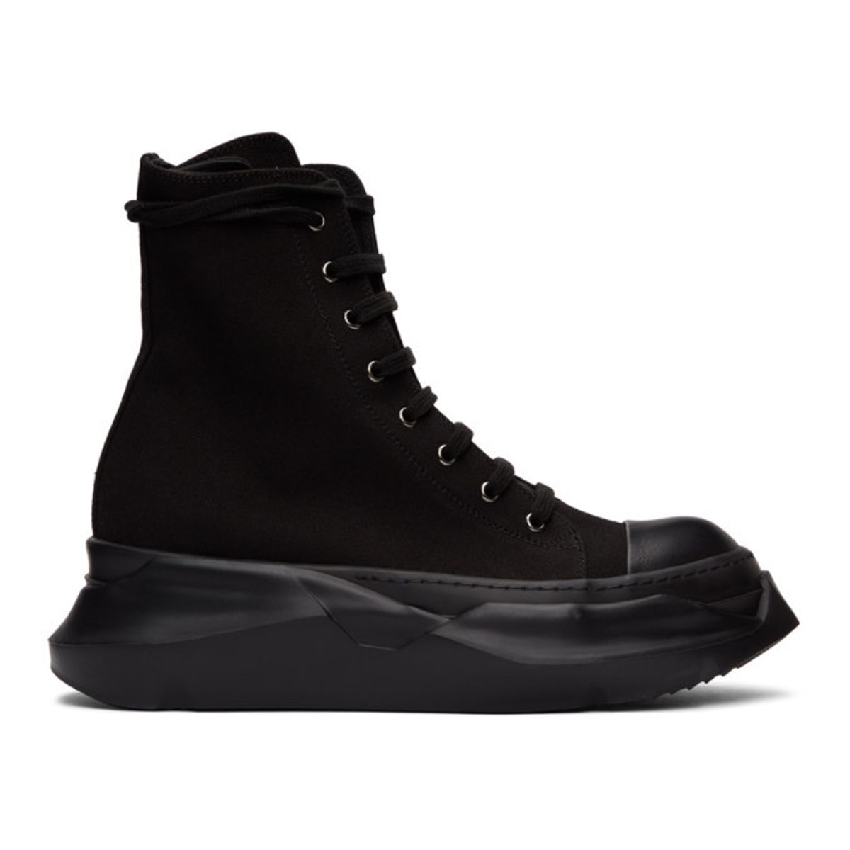 Rick Owens DRKSHDW Abstract Hi Twill Black Sneakers