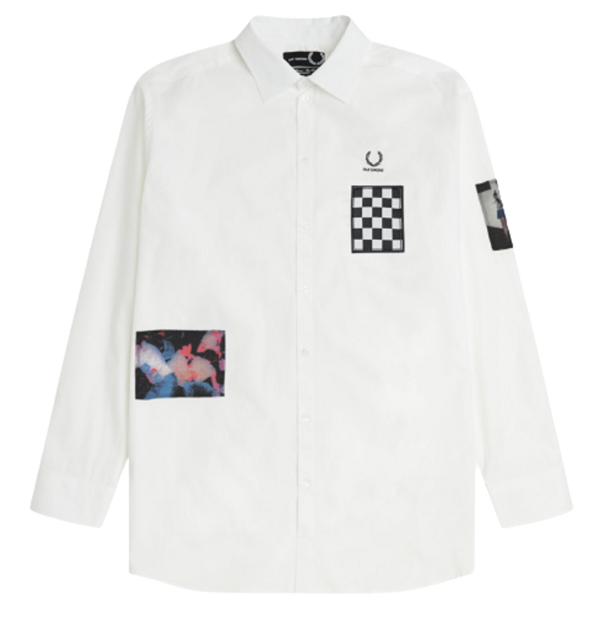 Raf Simons × Fred Perry Printed Patch White Shirt