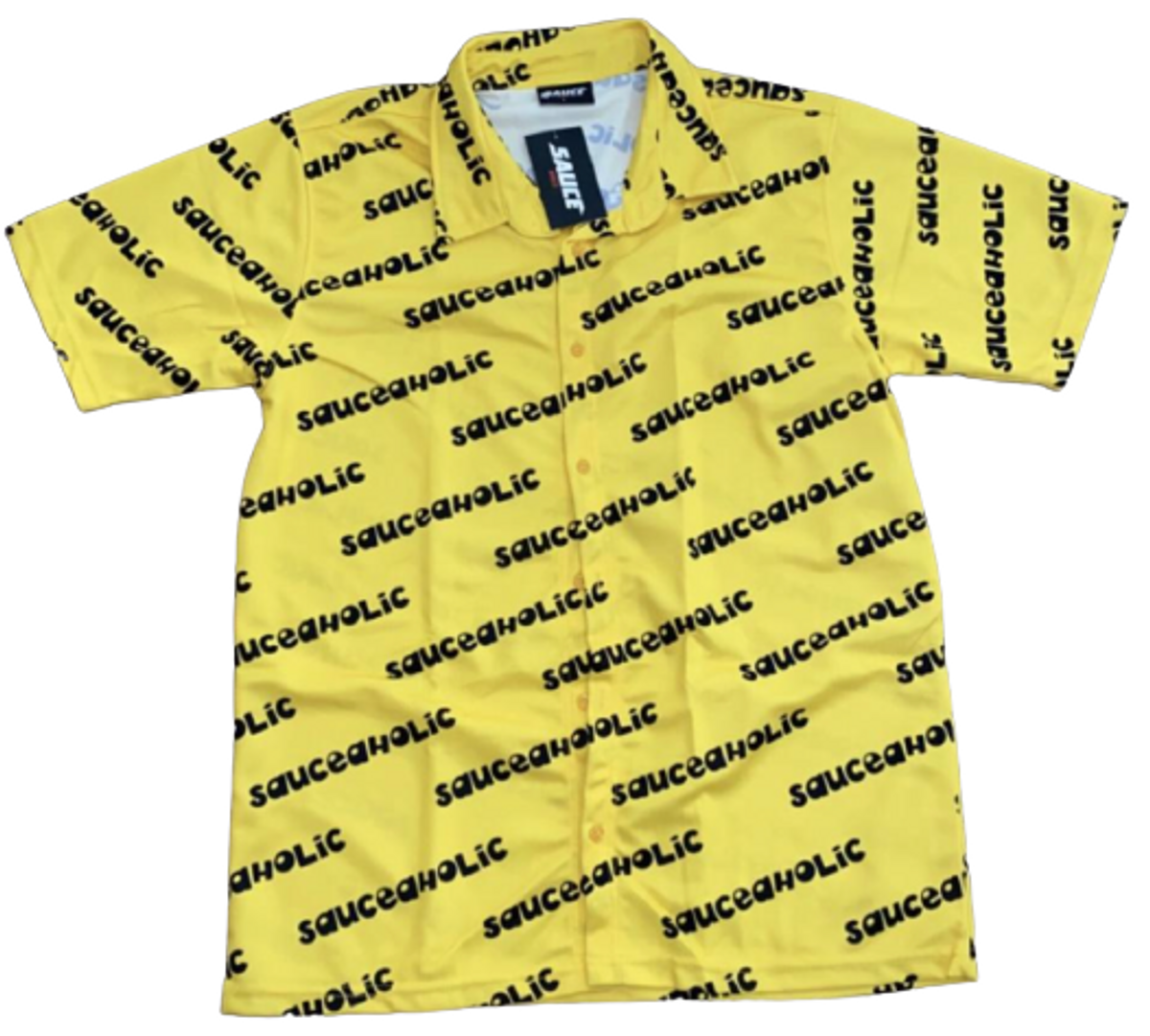 Sauce-A-Holic Apparel Logo Cozy Drip Yellow Shirt