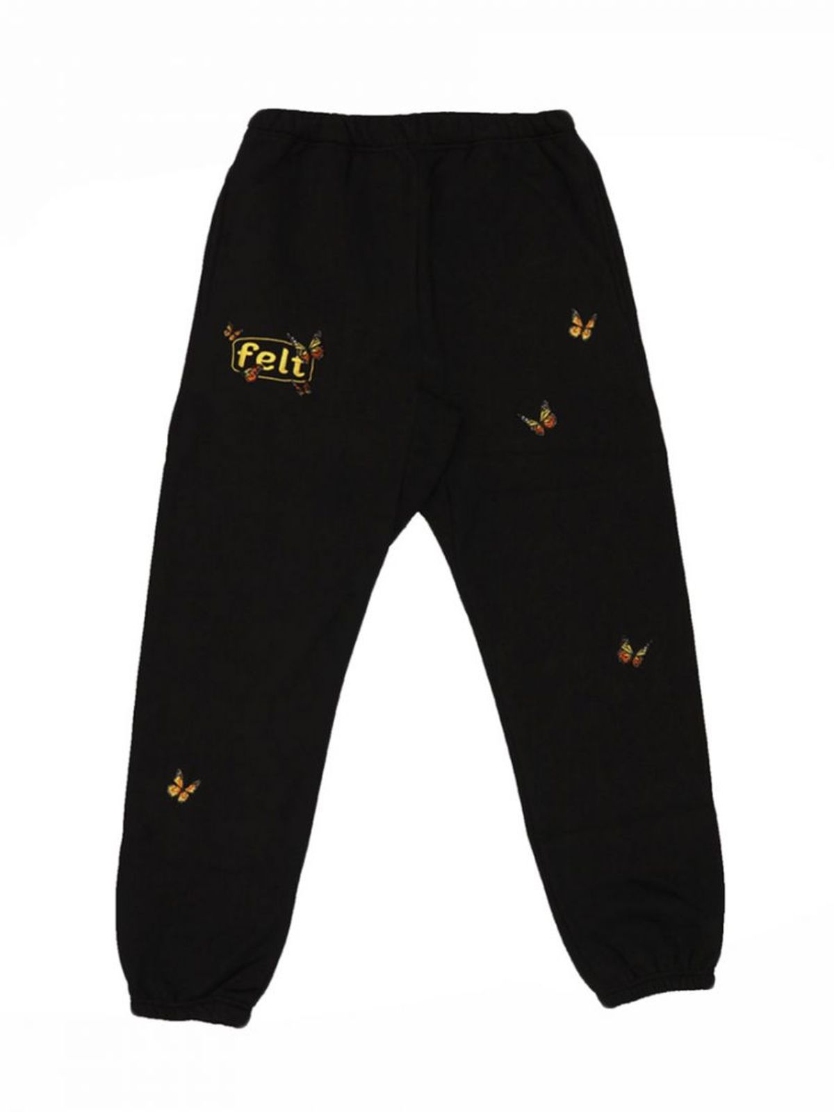 Felt Logo Butterfly Garden Black Sweatpants