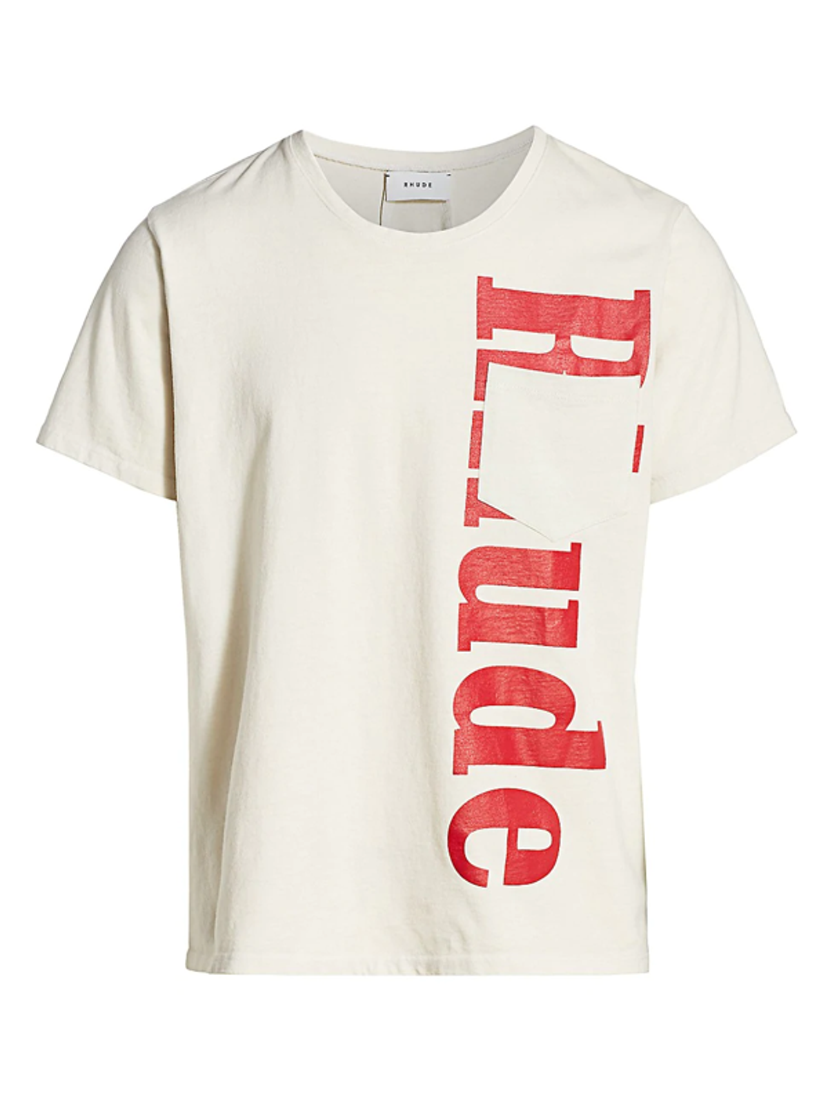 Rhude Mens Logo Pocket Tee In White