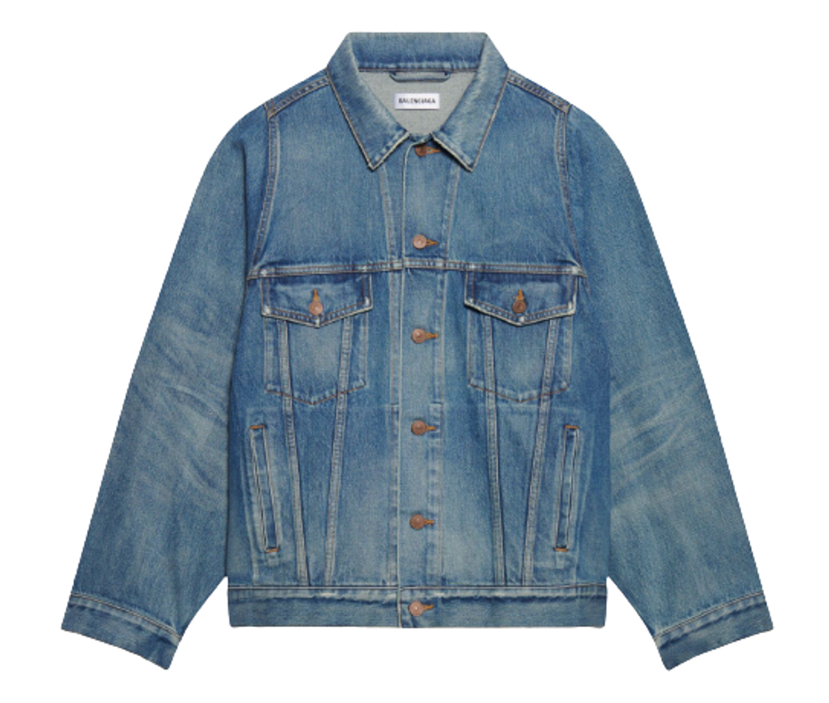 Balenciaga Bell Sleeve Blue Denim Jacket