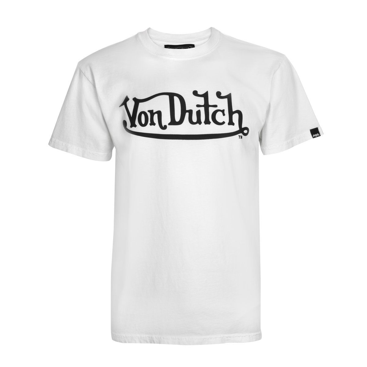 Von Dutch Black High Frequency Weld Wordmark Short Sleeve White T-Shirt