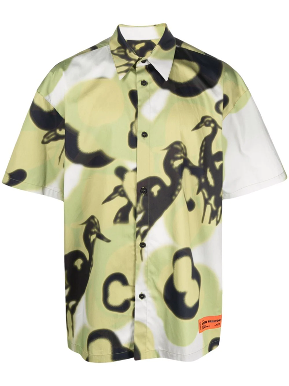 Heron Preston Green Camou Bowling Short Sleeve Shirt
