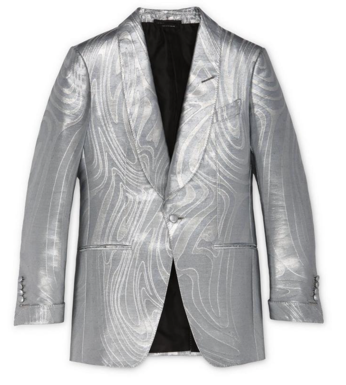 Tom Ford Silver Jacquard Atticus Cocktail Jacket