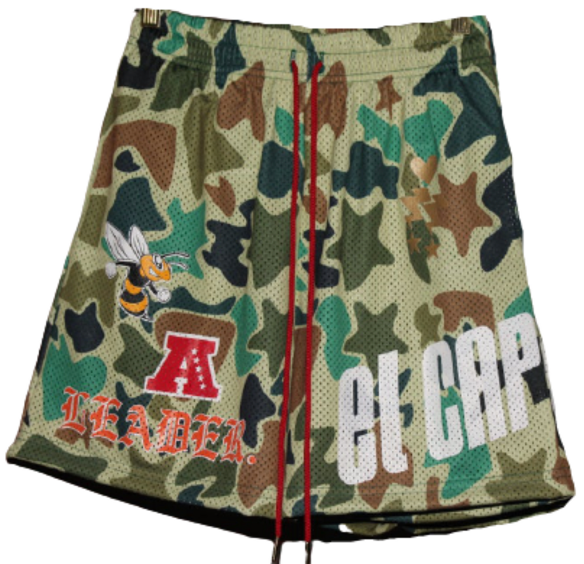 El Capitan Cartel A Leader Dead Fresh Crew Camo Graphic Shorts