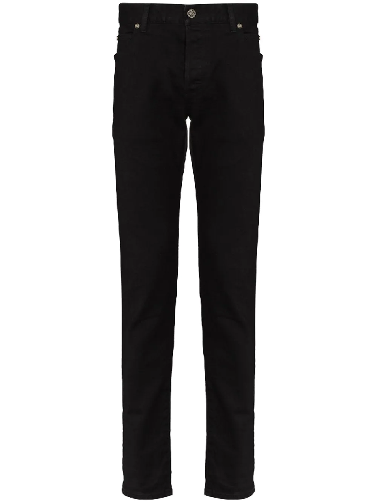 Balmain Mid-Rise Slim-Leg Black Jeans