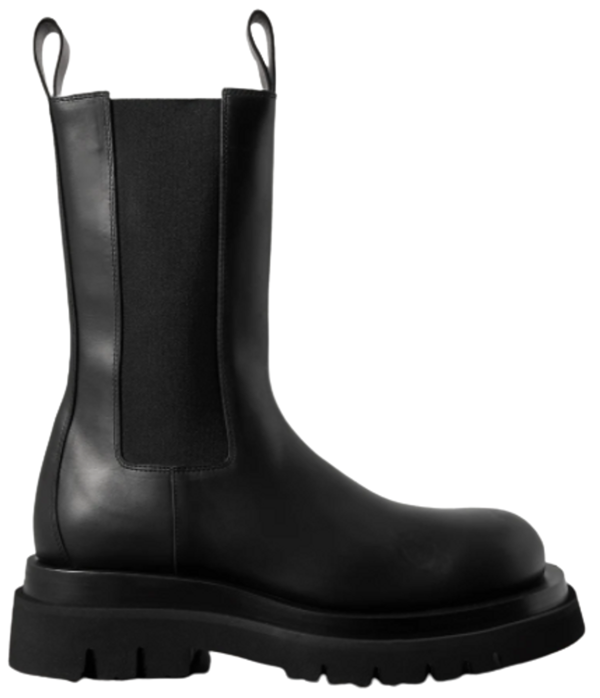 Bottega Veneta Lug Shearling Lined Leather Black Chelsea Boots