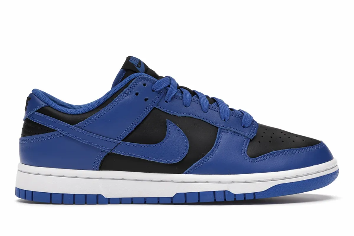 Nike Dunk Low Retro Black Hyper Cobalt Sneakers