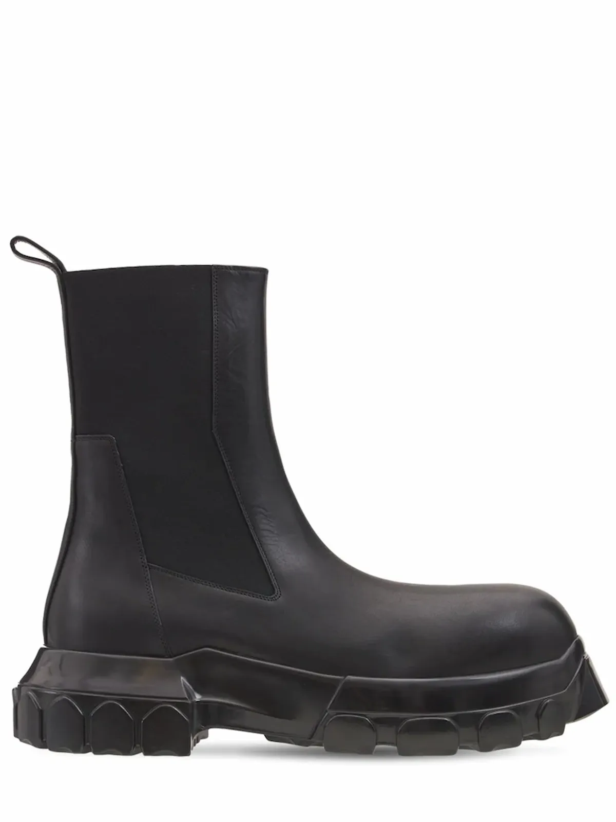 Rick Owens Beatle Bozo Black Leather Combat Boots