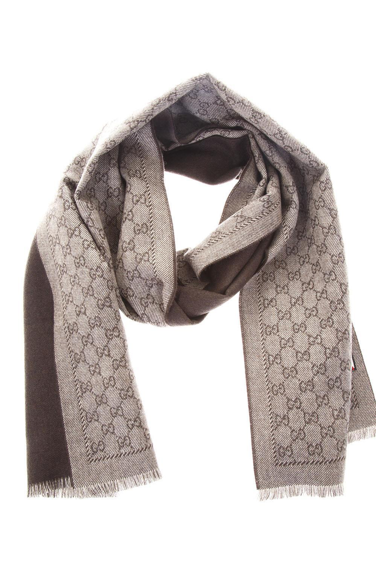 Gucci Gucci Gg Reversible Scarf In Brown