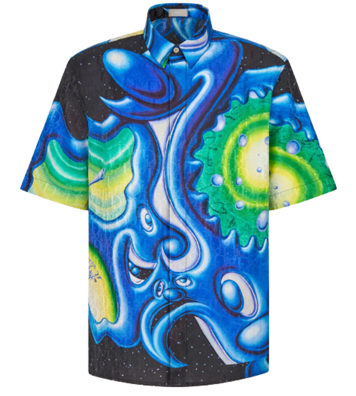Dior × Kenny Scharf Short-Sleeved Multicolor Cotton And Silk Jacquard Shirt