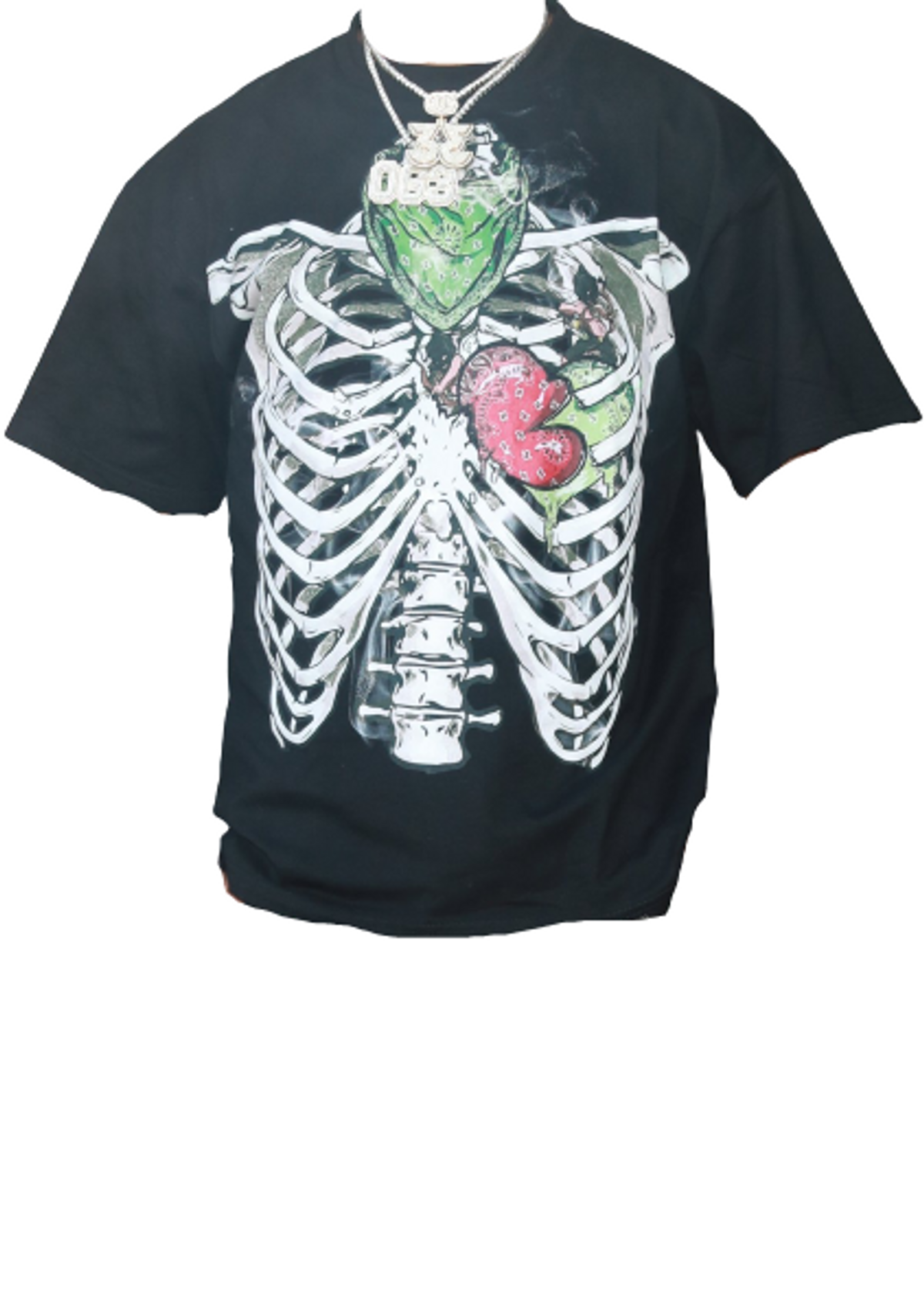 Fearless Heart Jet Black Skeleton T-Shirt