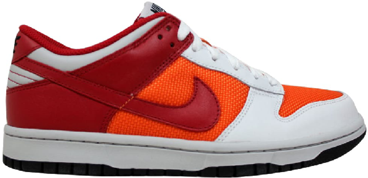 Nike Dunk Low White/Varsity Red-Orange Blaze Sneakers