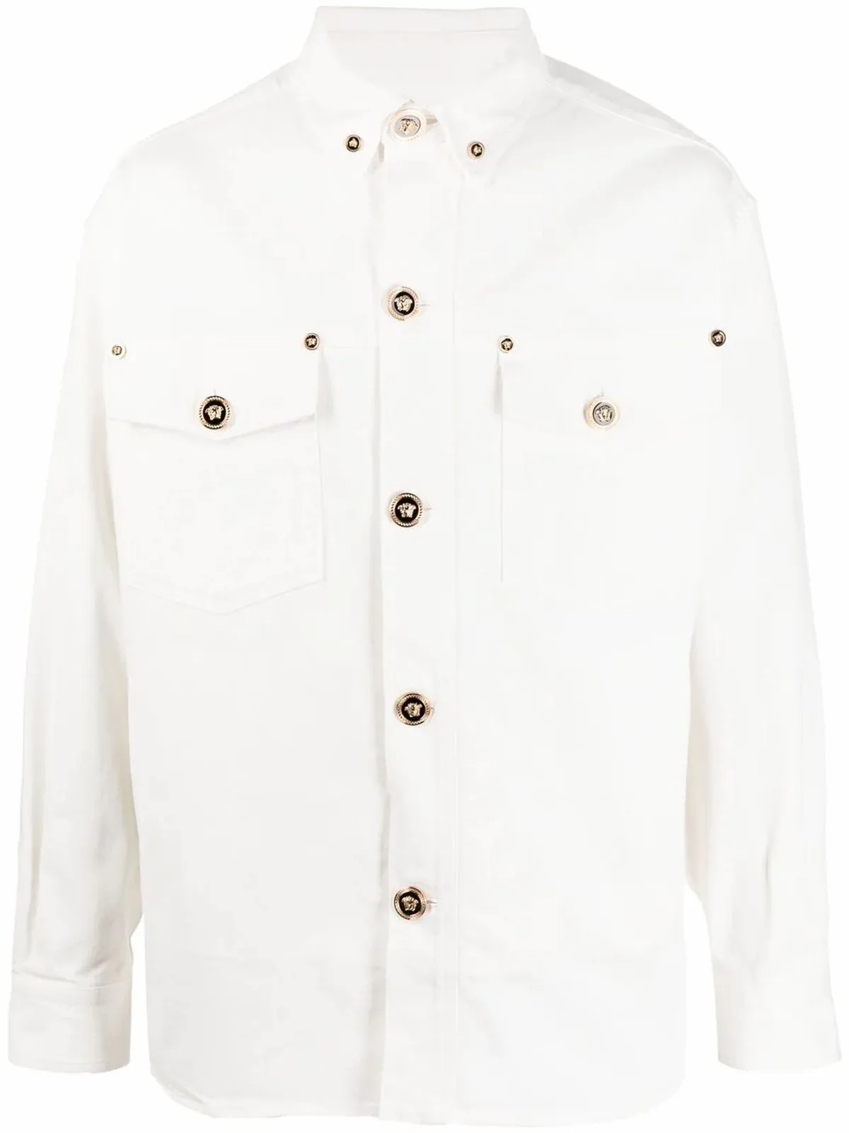 Versace Longline White Denim Jacket