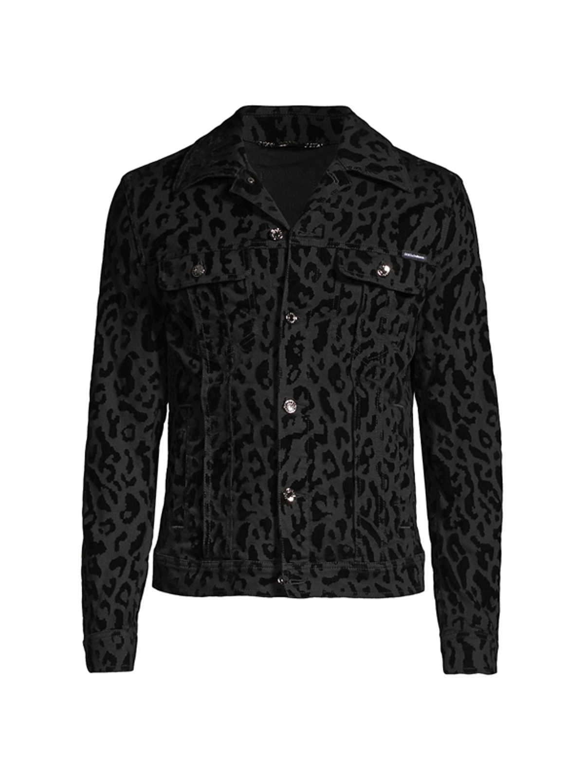 Dolce & Gabbana Leopard Print Stretch Denim Jacket