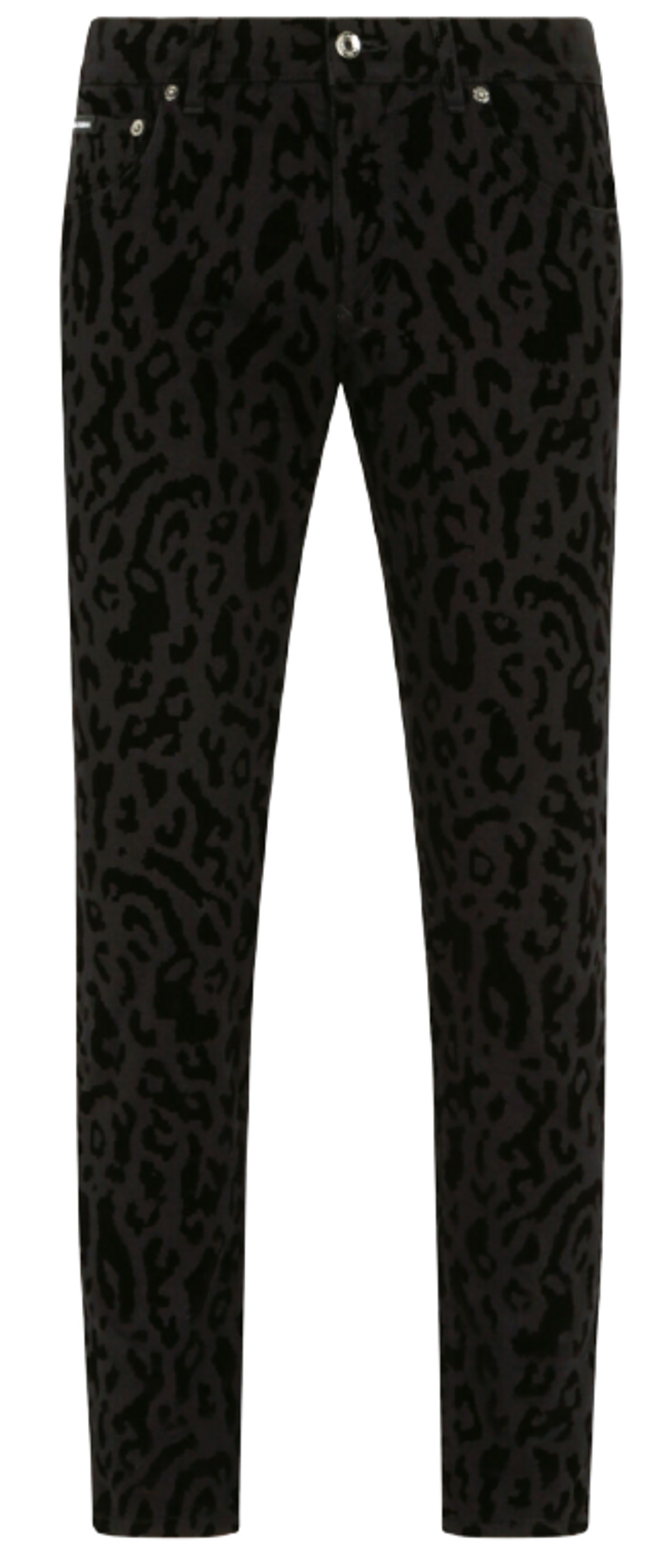 Dolce & Gabbana Leopard Print Black Skinny Stretch Jeans