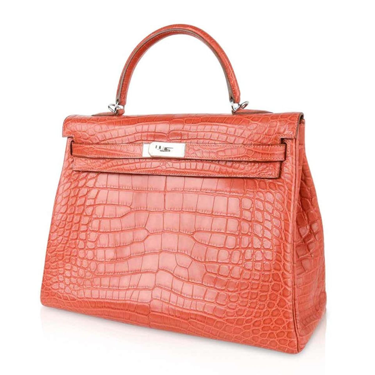 Hermes Retourne Kelly Bag 35cm Matte Alligator Sanguine Supple Palladium Hardware