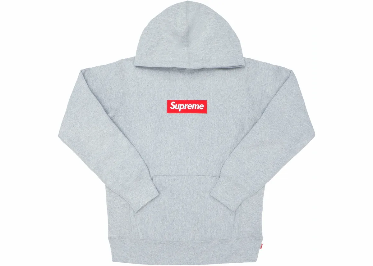 Supreme Box Logo Heather Grey Hoodie