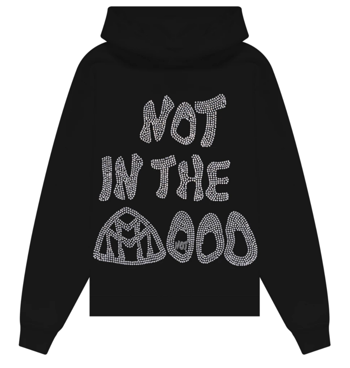 Mood Swings Black / White Not In The Mood Rhinestone Hoodie