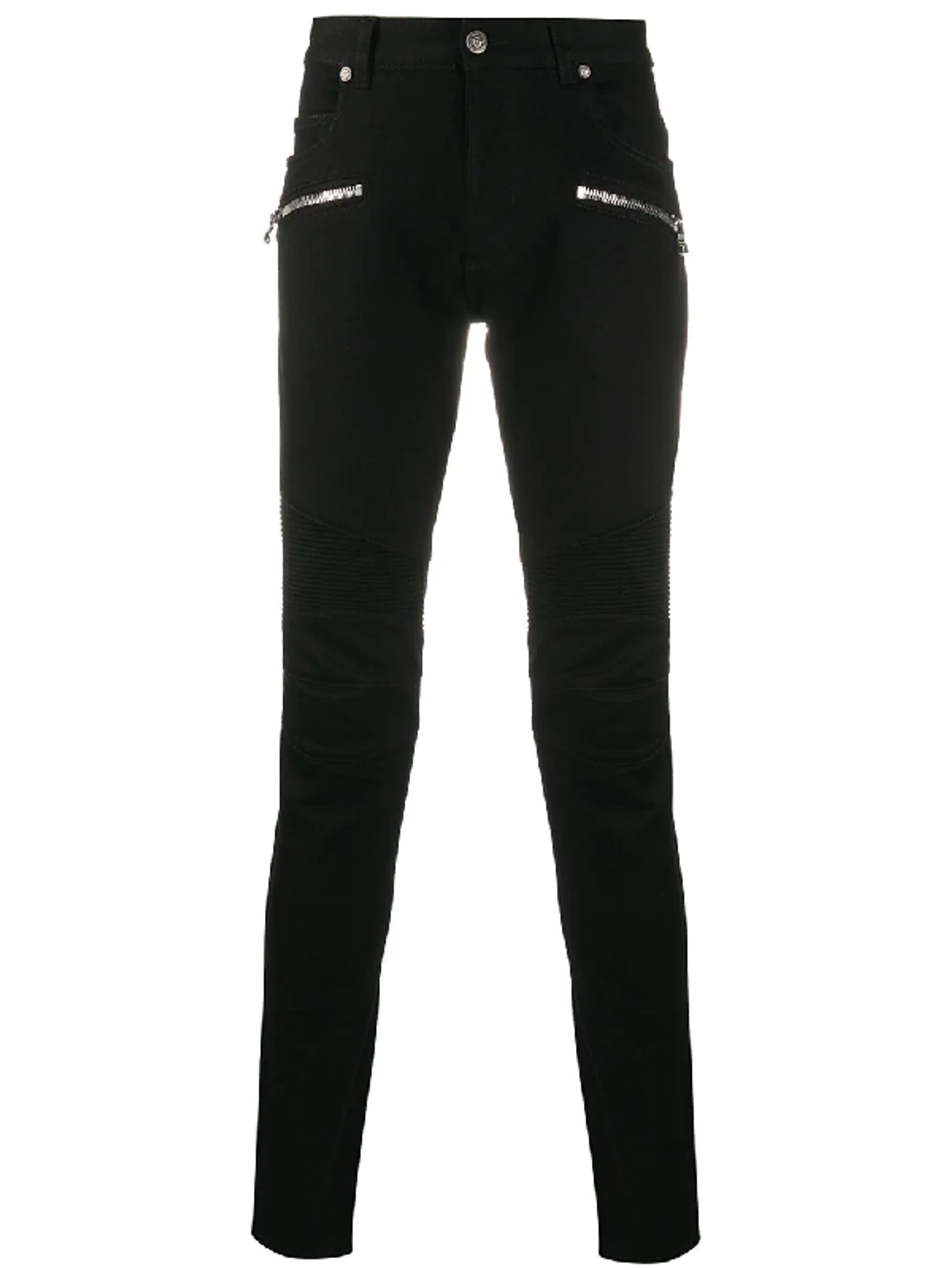 Balmain Zipped Pocket Skinny Jeans In Black