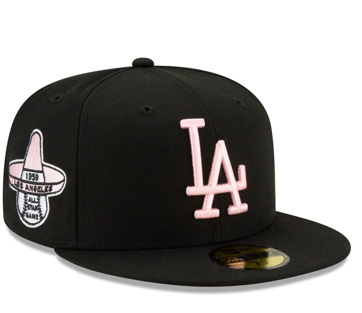 New Era Los Angeles Dodgers New Era 1959 MLB All-Star Game Patch Pink Undervisor 59FIFTY Fitted Hat