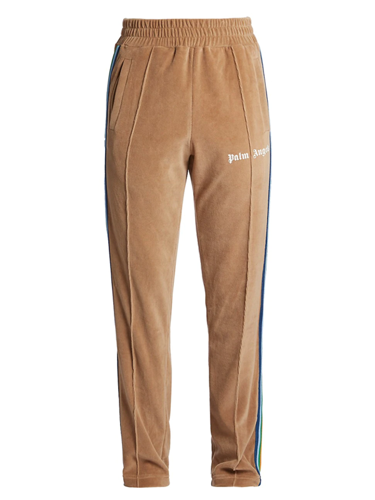 Palm Angels Brown White Track Rainbow-Stripe Chenille Jogging Pants