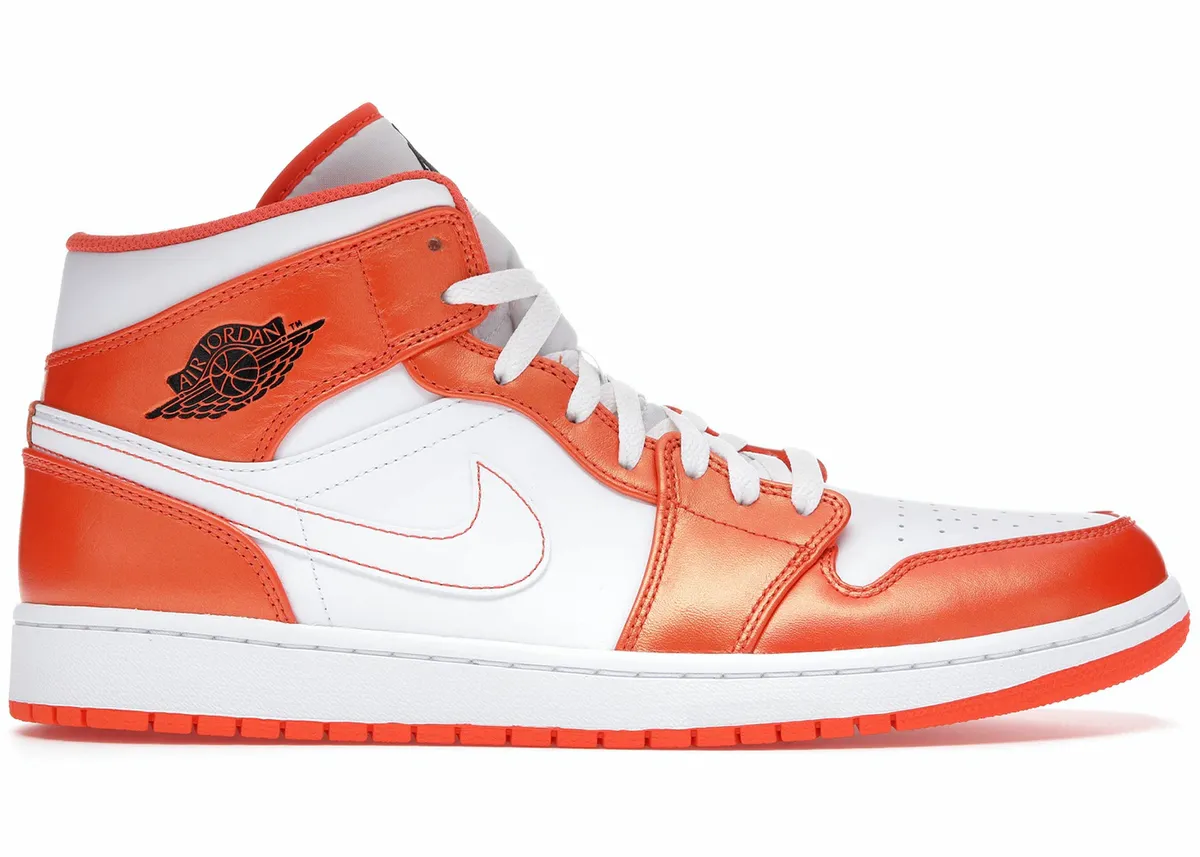 Nike Air Jordan 1 Mid Metallic Orange Sneakers