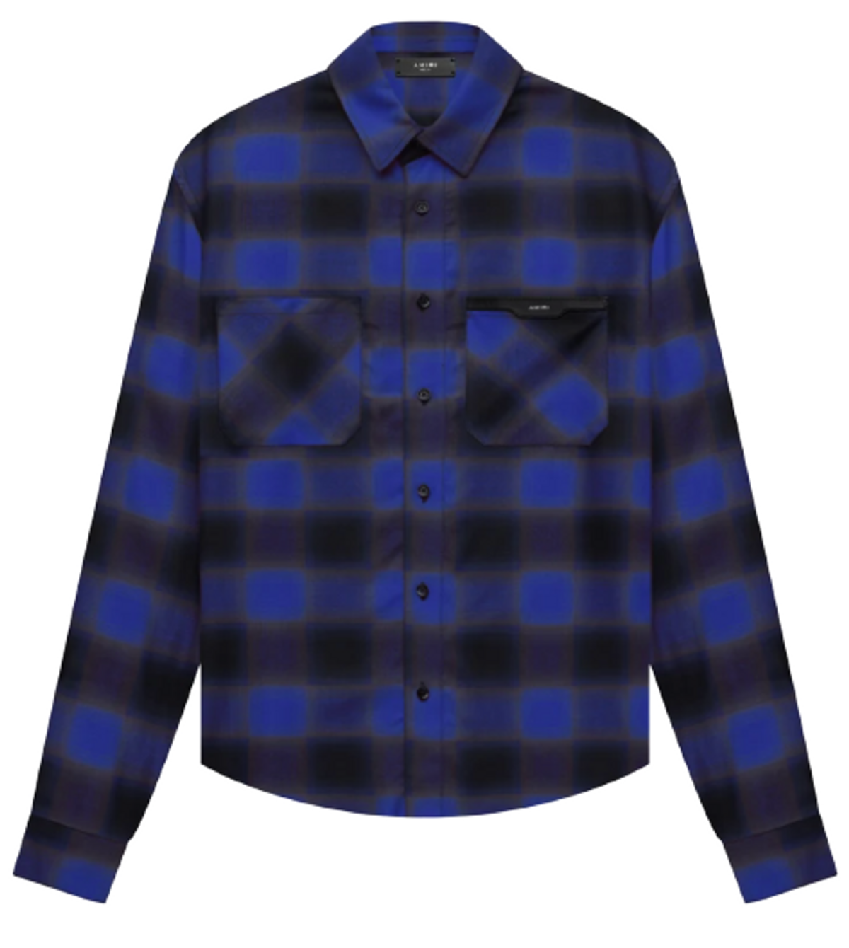Amiri Applique Blue Buttoned Flannel Shirt
