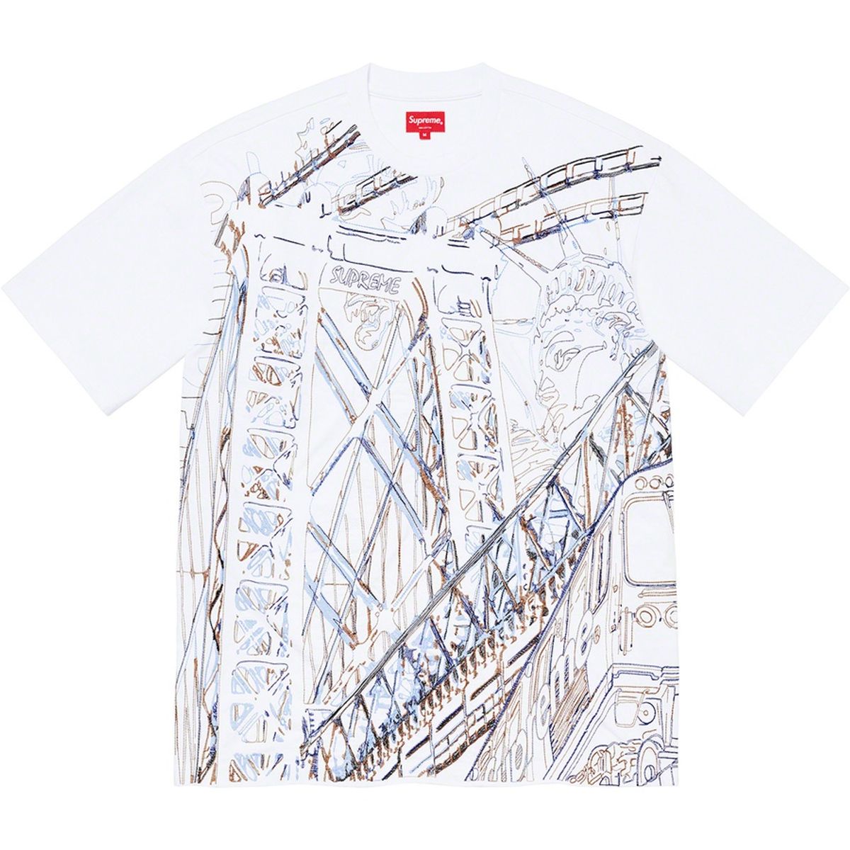 Supreme Bridge Embroidered White T-Shirt