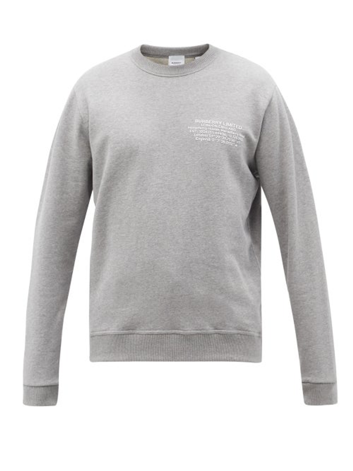 Burberry Angelo Applied-Logo Cotton-Jersey Grey Sweatshirt