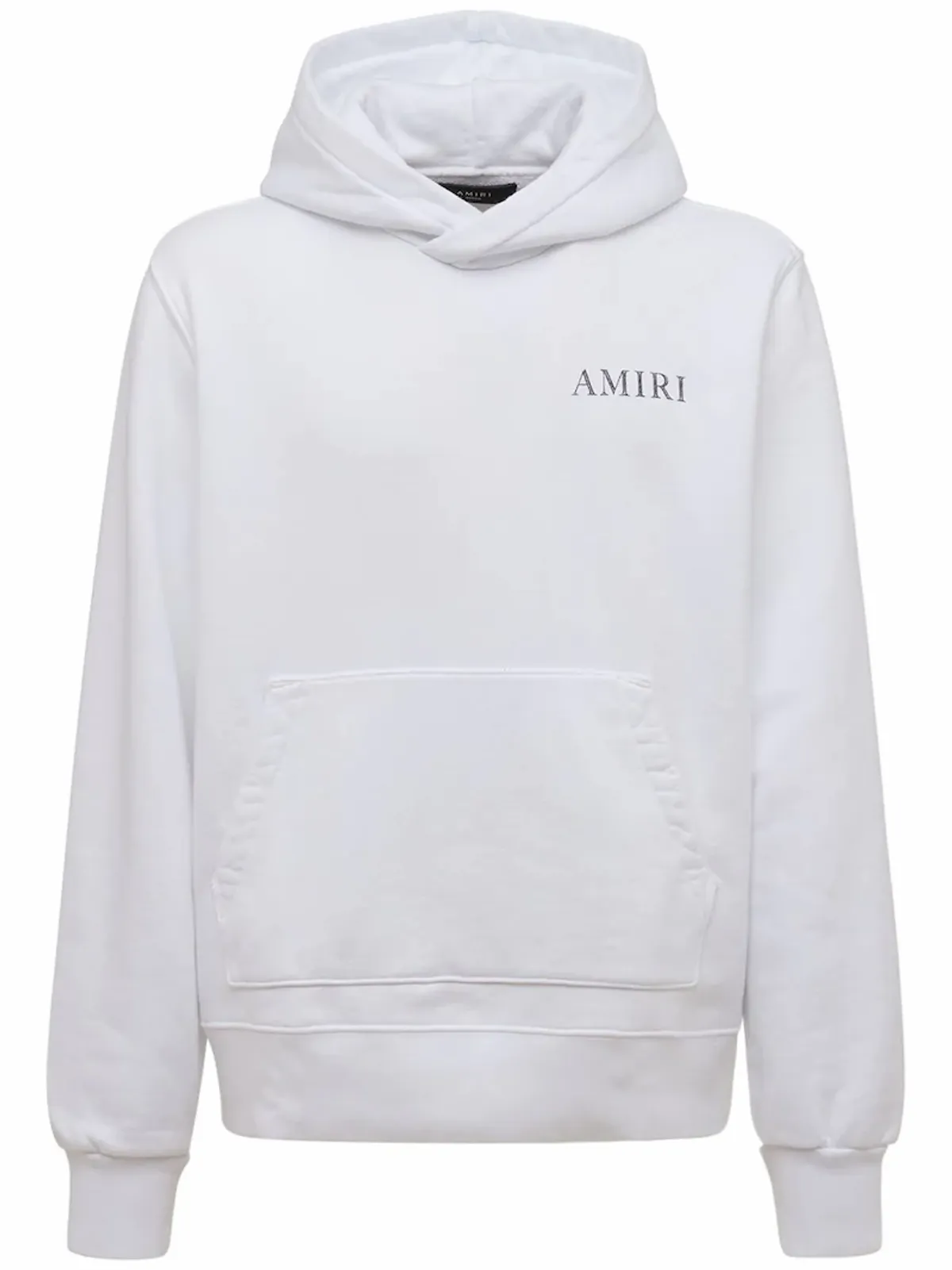 Amiri Logo Cherub Print Cotton Jersey White Hoodie