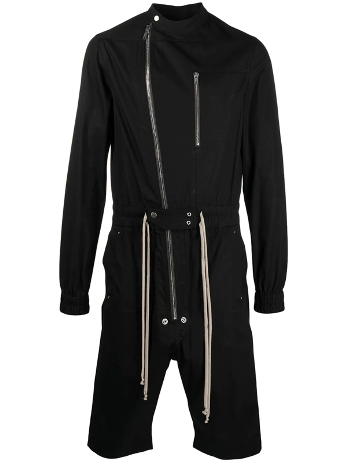 Rick Owens Gary Slim-Fit Organic Cotton-Blend Black Poplin Jumpsuit In Black