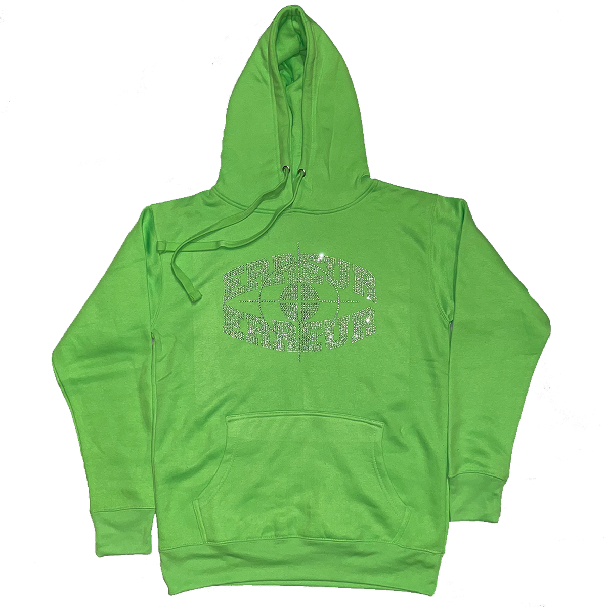 Erreur Crystal Rhinestone Green Hoodie