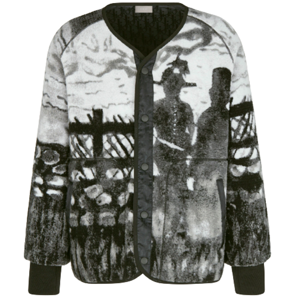 Dior × Peter Doig Gray Technical Wool Fleece Blouson
