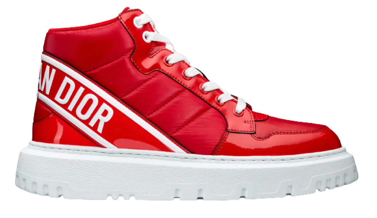 Dior D-Player Red Quilted Nylon Sneakers