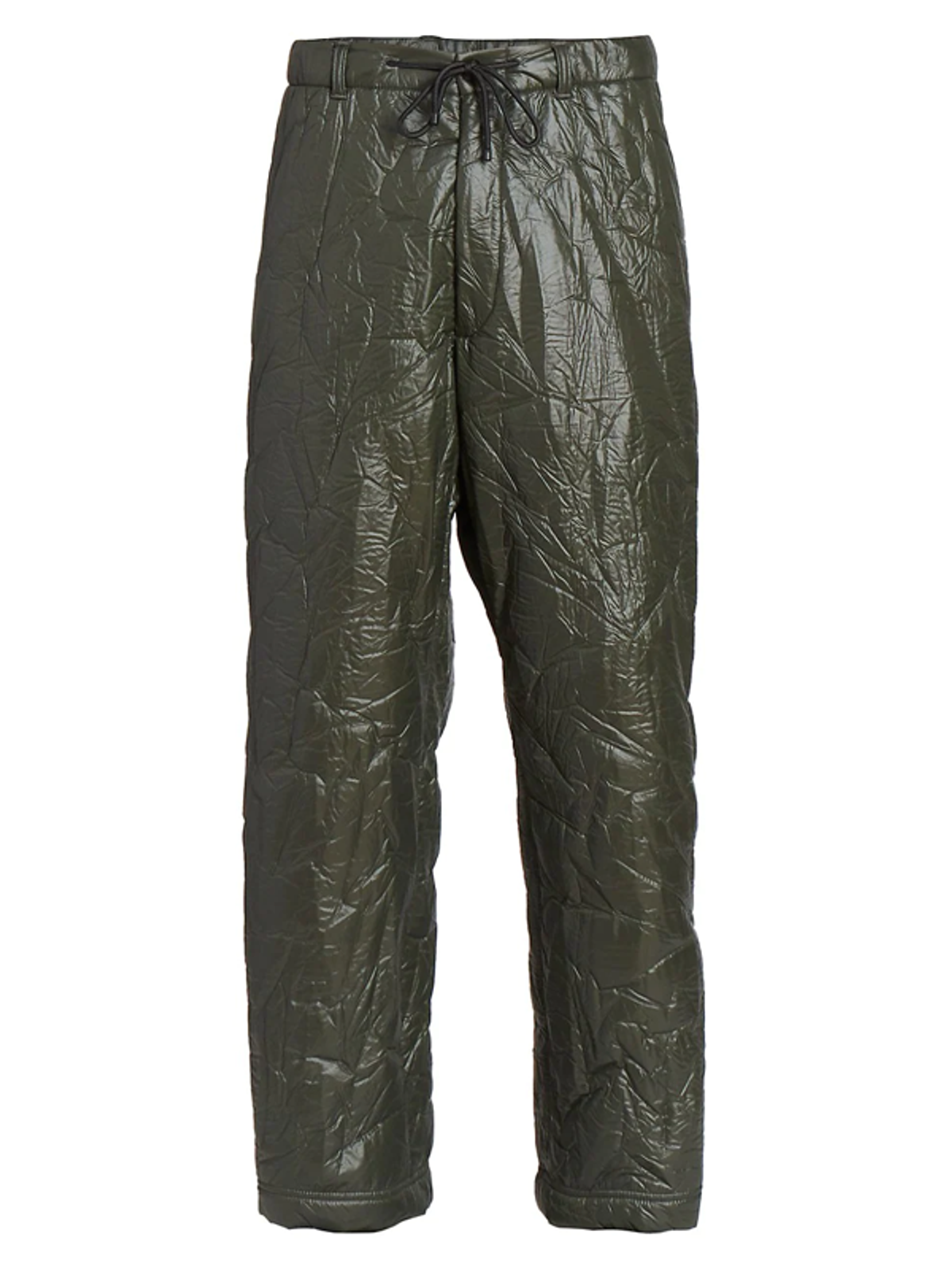 Dries Van Noten Padded Crinkle-Shell Khaki Jogger Pants