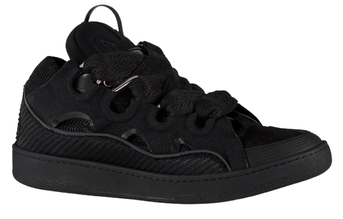 Lanvin Leather Curb Black Sneakers