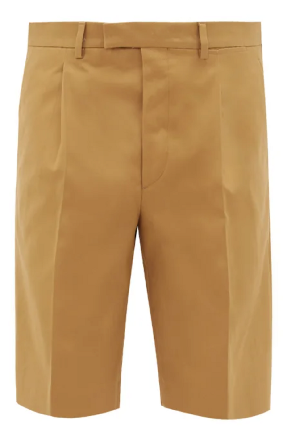 Prada Cotton-Twill Camel Chino Shorts