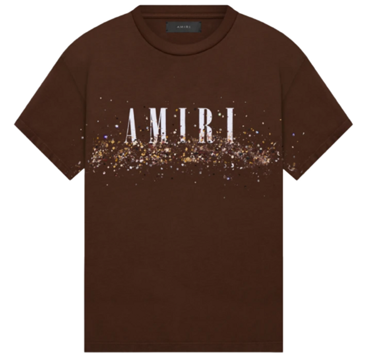 Amiri Crystal Core Logo Painter Brown T-Shirt