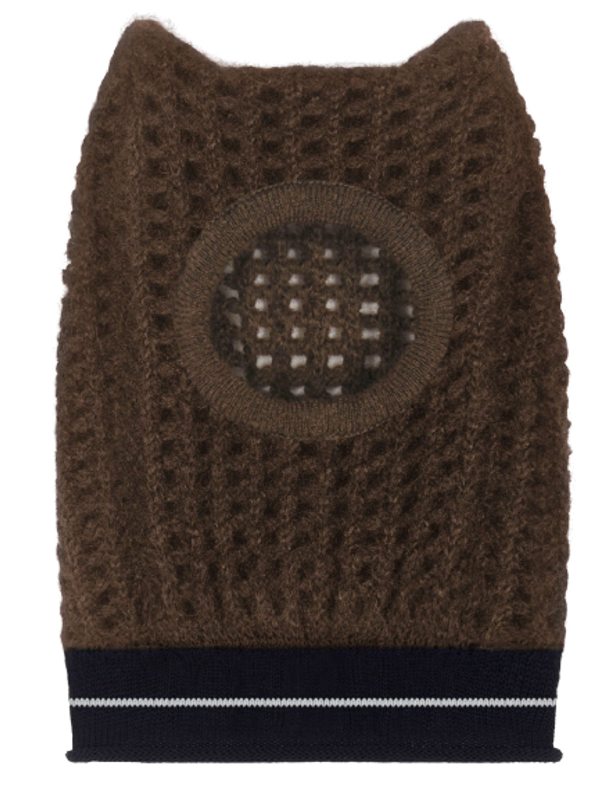 Givenchy Horns Mesh Effect Knit Brown Hood