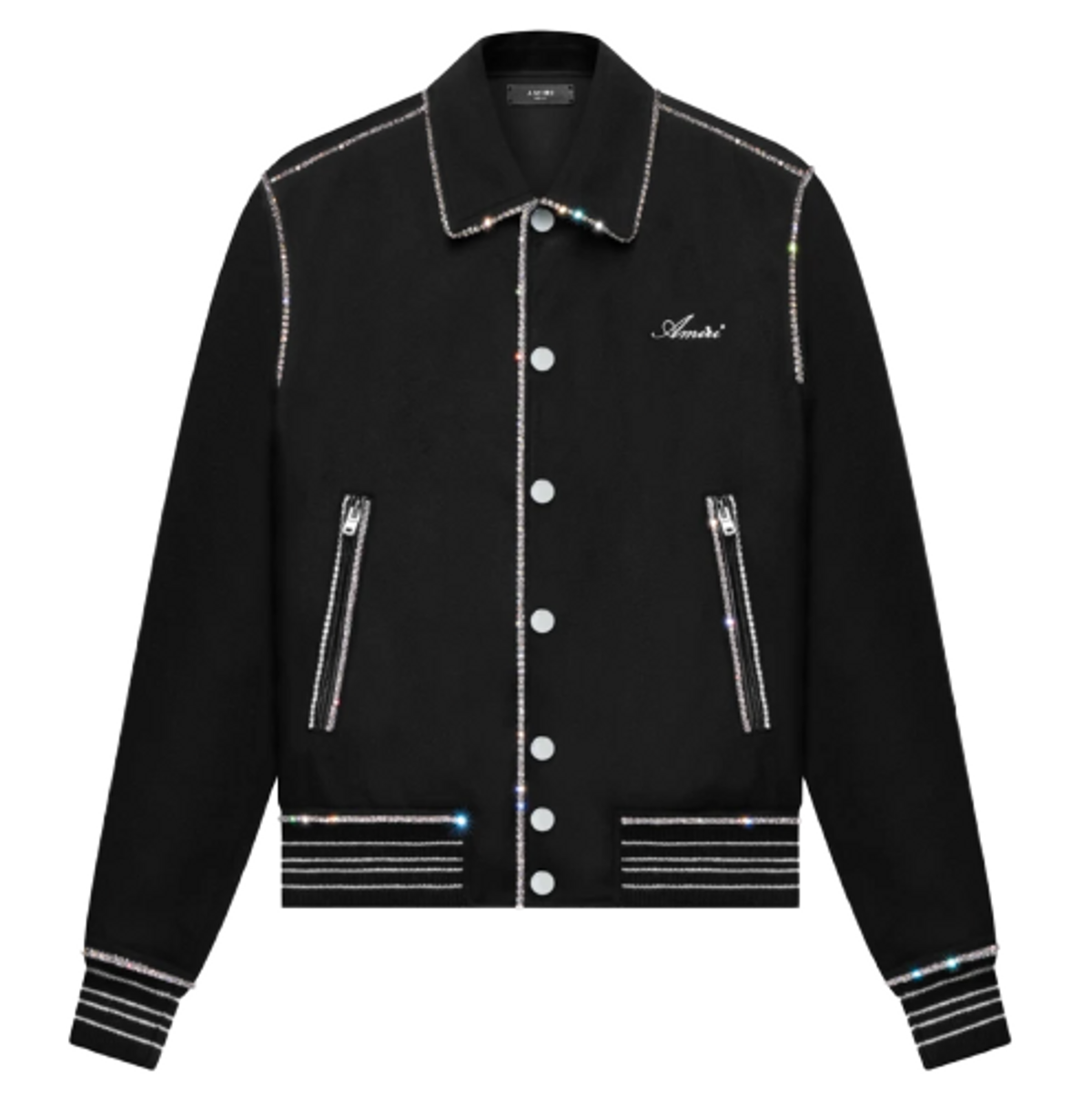 Amiri Cherub Crystal Black Bomber Jacket