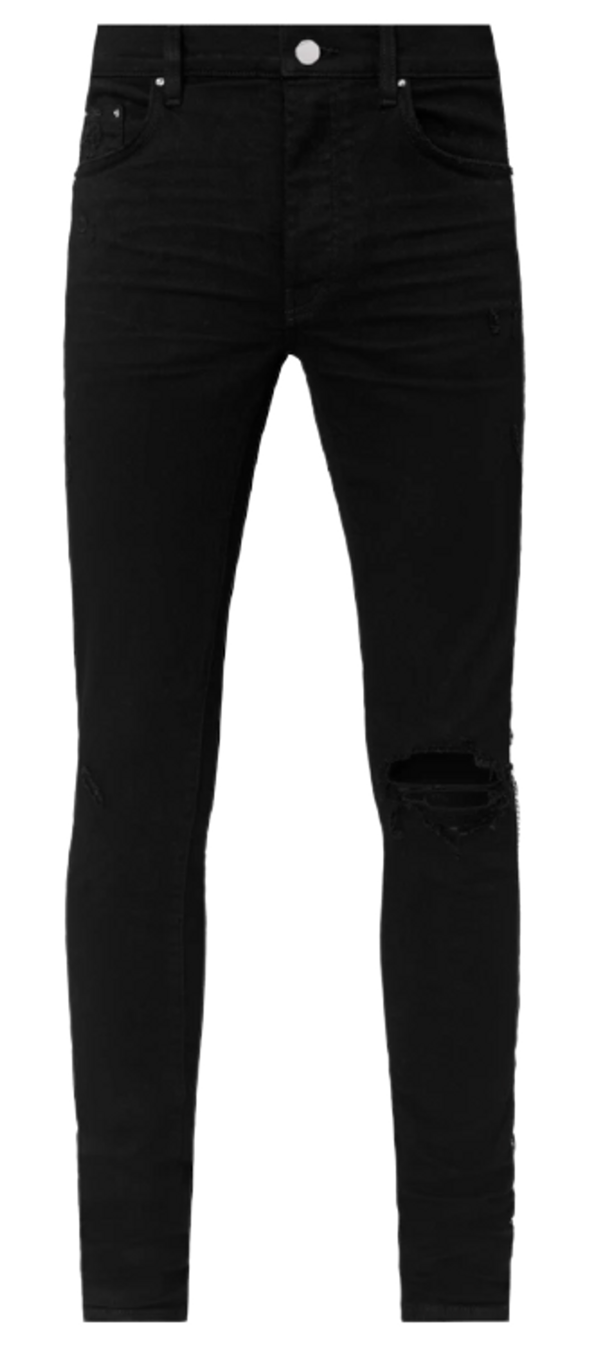 Amiri Crystal Track Overdyed Black Skinny Jeans