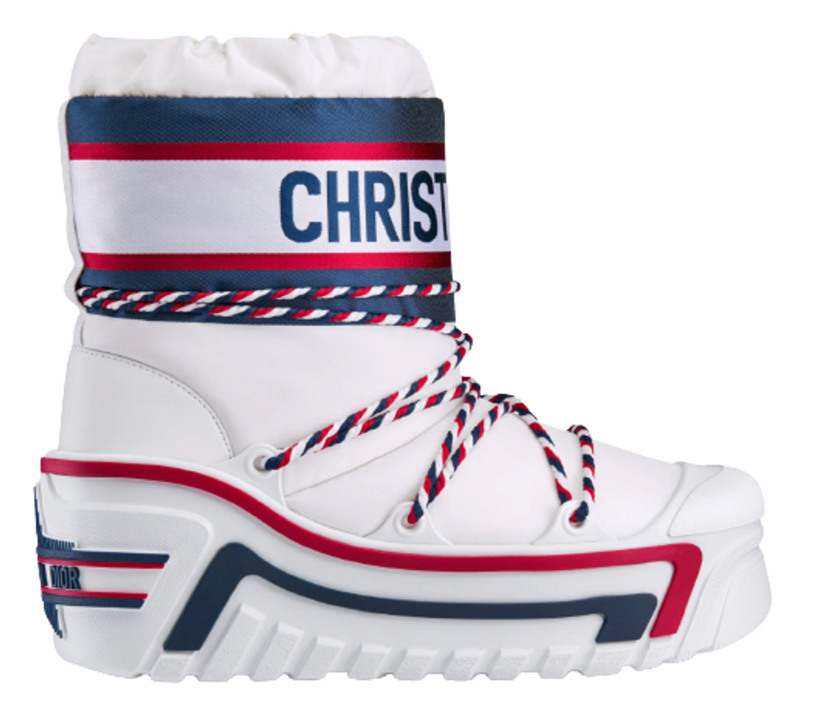 Dior Dioralps Shiny White Nylon Snow Ankle Boots